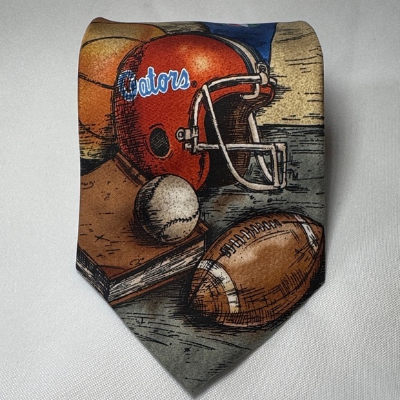 Eagles Wings Other - Florida Gators Silk Tie with Football and Helmet Design